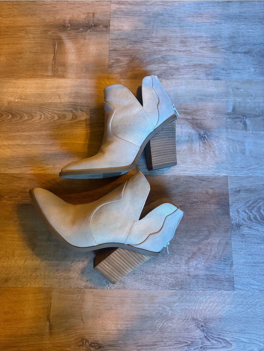 Dolce Vita Tan Suede Western Ankle Booties